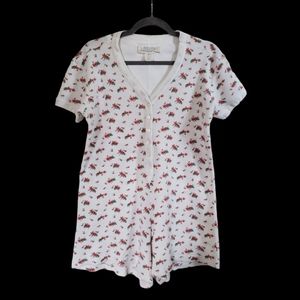 Victoria's Secret Country Authentic Rosebud Thermal Romper PJ's,, Size Medium